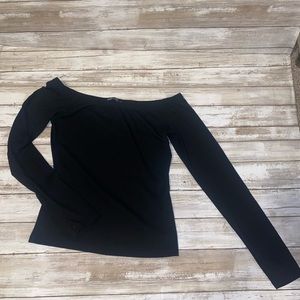 Off the shoulder black long sleeve